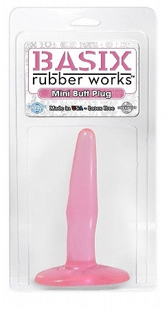 Basix rubber works mini butt plug - pink