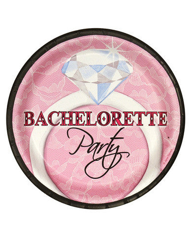 Bachelorette party diamond 7in plates - pack of 8