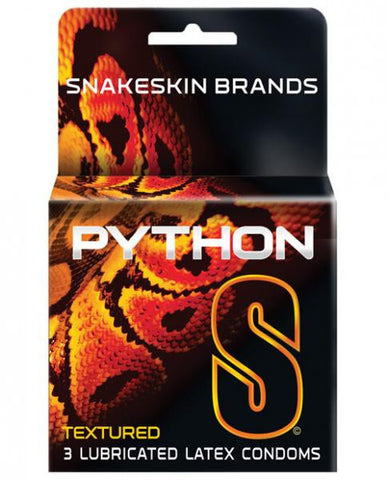 Python S Textured Latex Condoms 3 Box