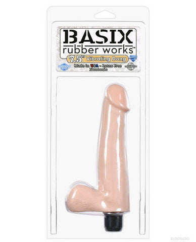 Basix rubber works 7.5in vibrating dong - flesh