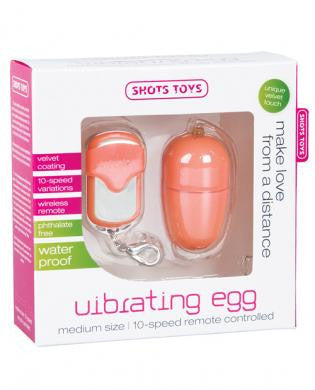 Shots toys 10 speed remote medium vibrating egg - orange