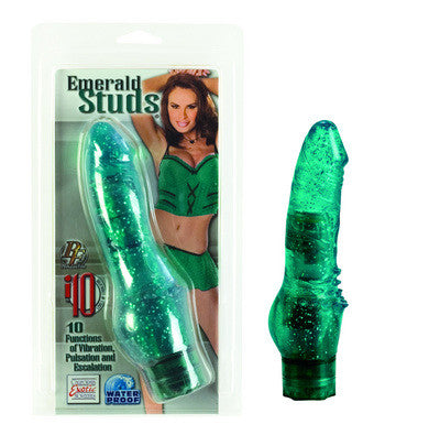 Waterproof emerald studs cliterific 7in