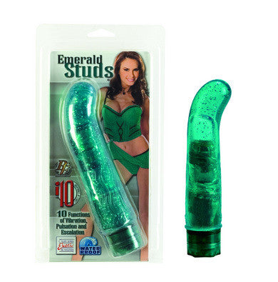 Waterproof emerald studs g-spot 7in