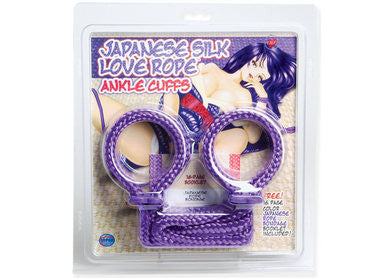Japanese Silk Love Rope Ankle Cuffs&amp;#44; Purple