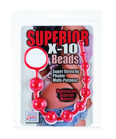 Silicone x-10 beads - red