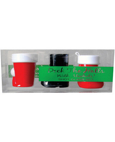 Deck The Halls Shot Glass Set of 3