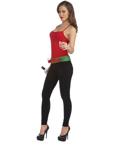 Naughty or nice shot glass garter