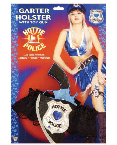 Hottie police leg garter holster w/toy gun