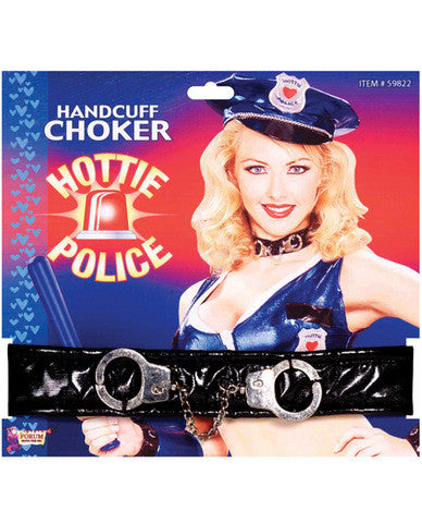 Hottie police handcuff choker