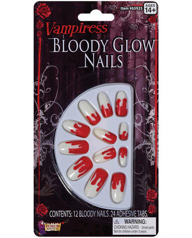 Vampiress bloody glow nails