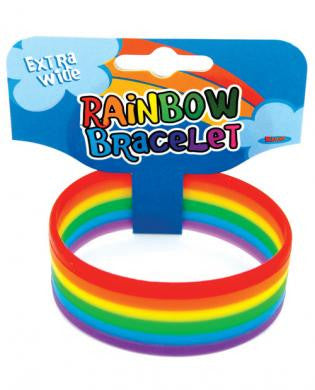 Thick Rainbow Rubber Band Bracelet 1in