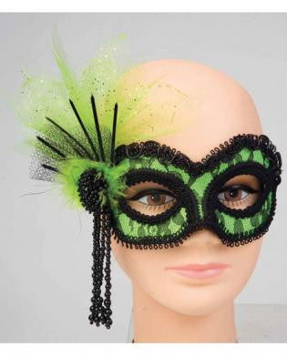Neon Lace Mask - Green