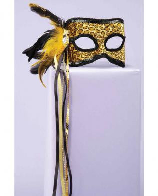 Venetian Mask Feathers&amp;#44; Beads Leopard