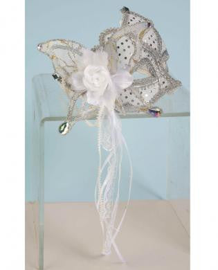 Venetian Half Mask Sequins White