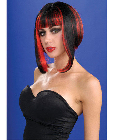 Vixen wig - black w/red streaks