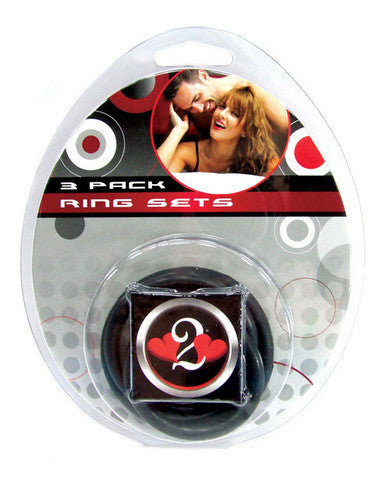 H2h nitrile cock ring 3 pack - black