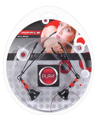 Play! nipple play clamps w/beads and bell - black