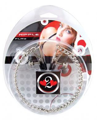 H2h alligator nipple clamps w/chain - chrome