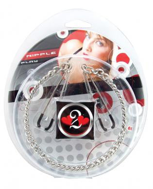 H2h tweezer nipple clamps w/chain - chrome