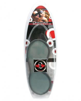 Heart 2 heart leather blindfold w/suede lining - grey