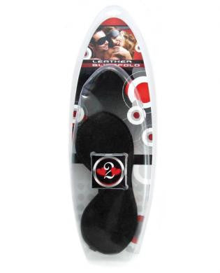 Heart 2 heart leather blindfold - black