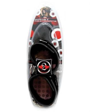 Heart 2 heart leather wrist restraint - black