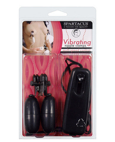 Broad tip vibrating nipple clamps - black