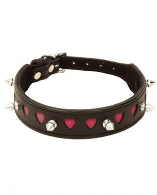 Ruff Cut Out Heart Collar Black/Red