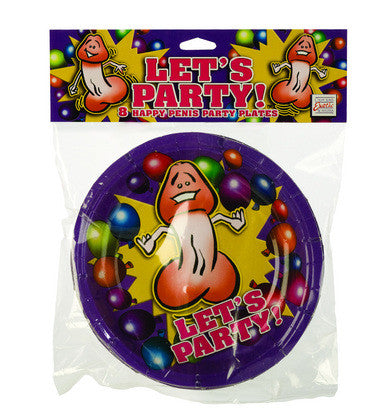 Let&#039;s party! happy penis party plates - small 7in