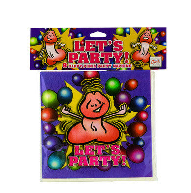 Let&#039;s party! 8 happy penis party napkins