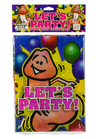Let&#039;s party! table cloth  6&#039; x 4&#039;.3