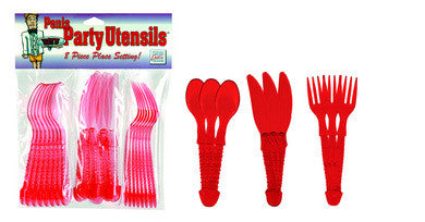 Penis party untensils eight 3 pc place settings