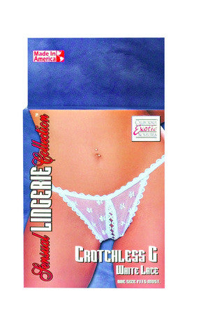 Crotchless g white lace o/s