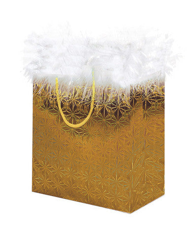 Marabou gift bag - gold hologram