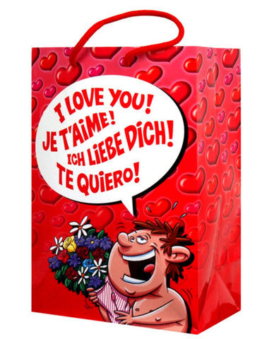 I love you w/flowers gift bag