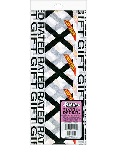 Caution x rated gift tissue paper - 4 sheets