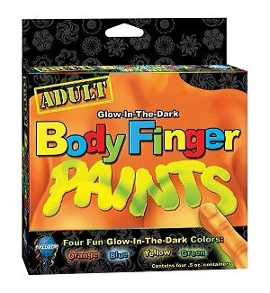 Adult glow-in-the-dark body finger paints