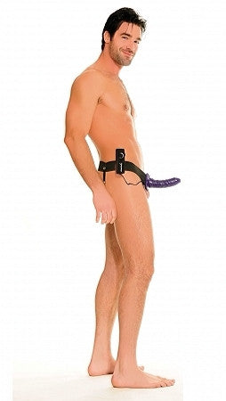 6&quot; Vibrating Hollow Strap-On - Purple