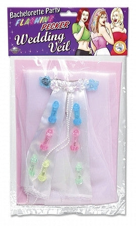Flashing pecker wedding veil