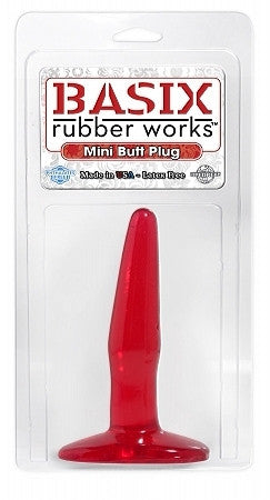 Basix rubber works mini butt plug - red