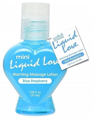 Mini Liquid Love Flavored Warming Massage Lotion Blue Raspberry 1.25 oz