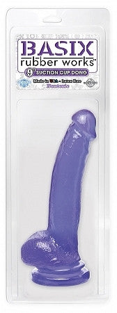 Basix rubber works 9in suction cup dong - purple