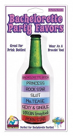 Bachelorette beer rings - asst. colors and sayings