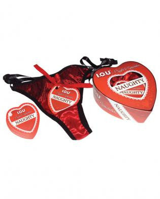 I.o.u. naughty heart panty - red