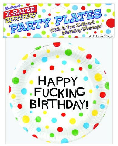 Happy f*cking birthday 7in plates - 8 per pack