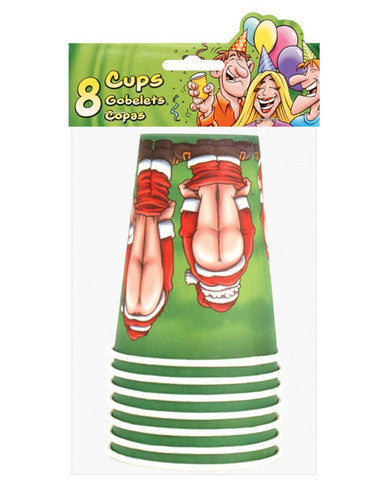 Santa butts flashing&amp;#44; cups - 8 per pack