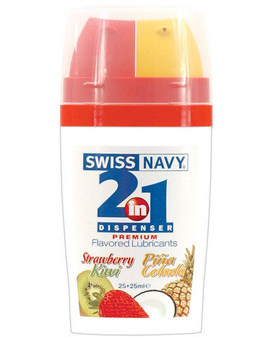 Swiss navy 2-in-1 strawberry kiwi/pina colada flavored lubricants - 50 ml bottle
