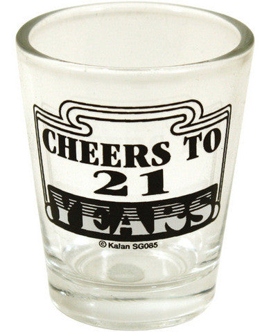 Cheers to 21 clear shot glass