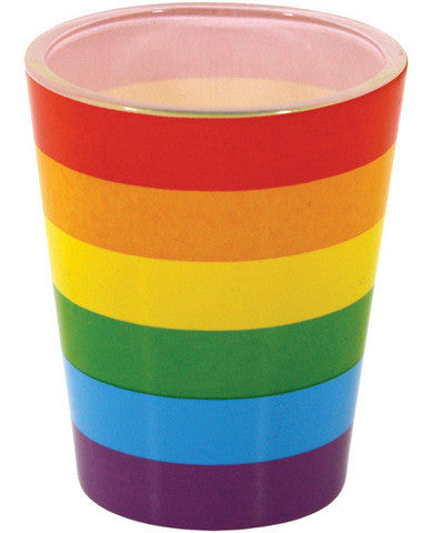 Rainbow wrapped shot glass