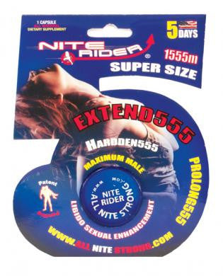 Nite rider 555 5 day sexual enhancement pill packet